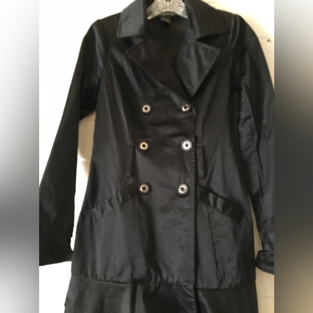 Rampage Elegant Black Double-Breasted Women's Coat - Picture 7 of 14